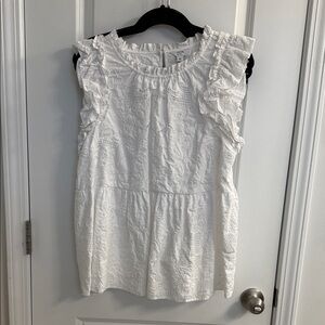 Crown & Ivy White Ruffled Blouse